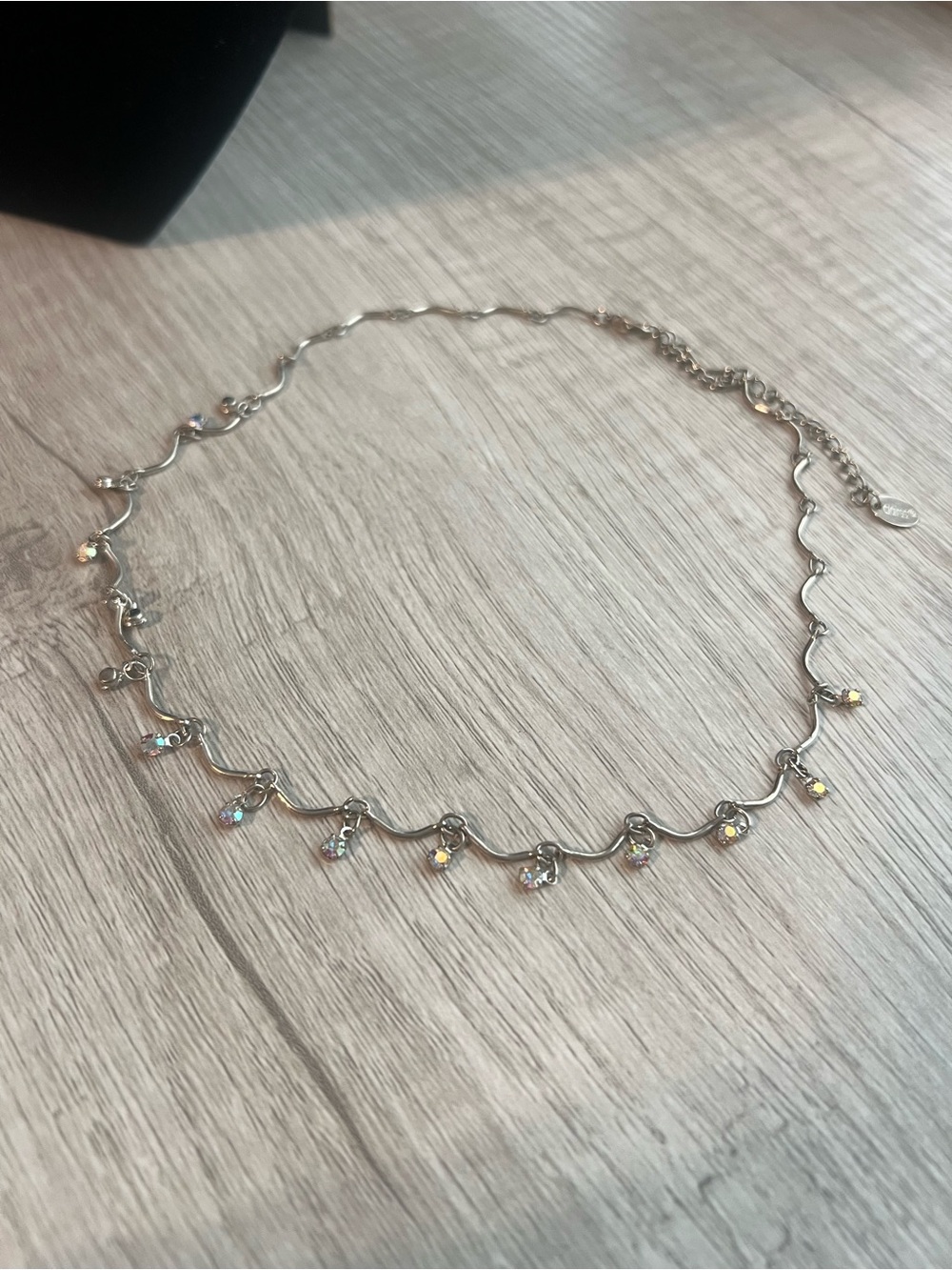 5/$25 Claire's Silver Iridescent Crystal Drop Necklace